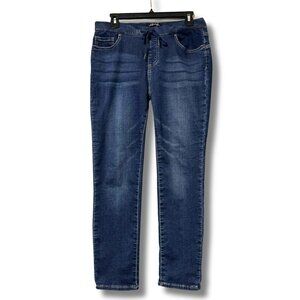 Charlie B Dark Wash Pull-on Drawstring Waist Jeans | Comfy Stretch | Size M